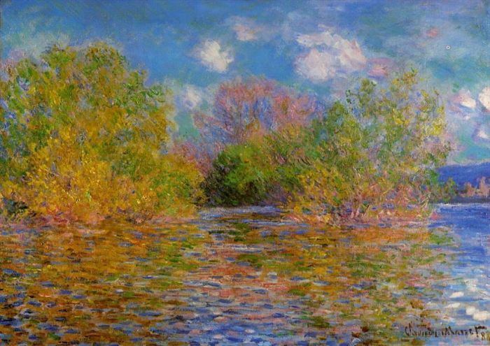 克劳德·莫奈 的油画作品 -  《吉维尼附近的塞纳河》