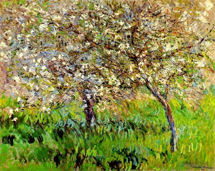 克劳德·莫奈 的油画作品 -  《吉维尼苹果树盛开》