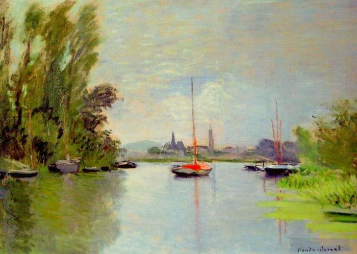 克劳德·莫奈 的油画作品 -  《从塞纳河小臂看阿让特伊》