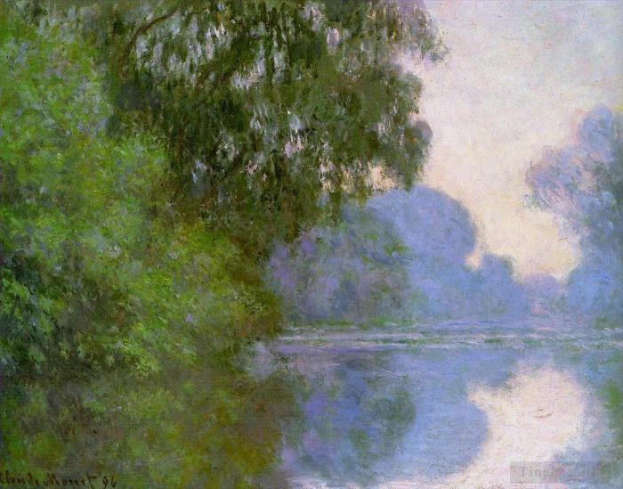 克劳德·莫奈 的油画作品 -  《吉维尼,II,附近的塞纳河湾》