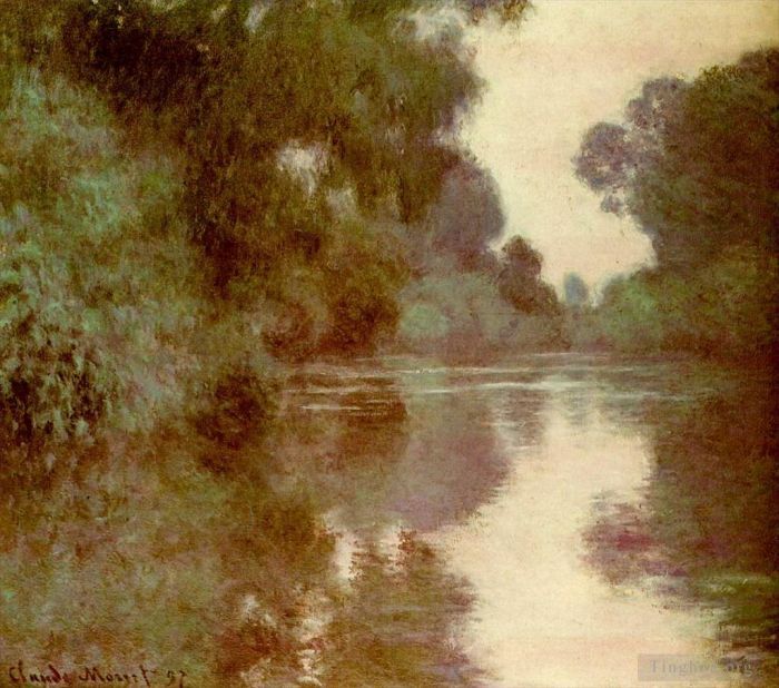克劳德·莫奈 的油画作品 -  《吉维尼附近的塞纳河沿岸》