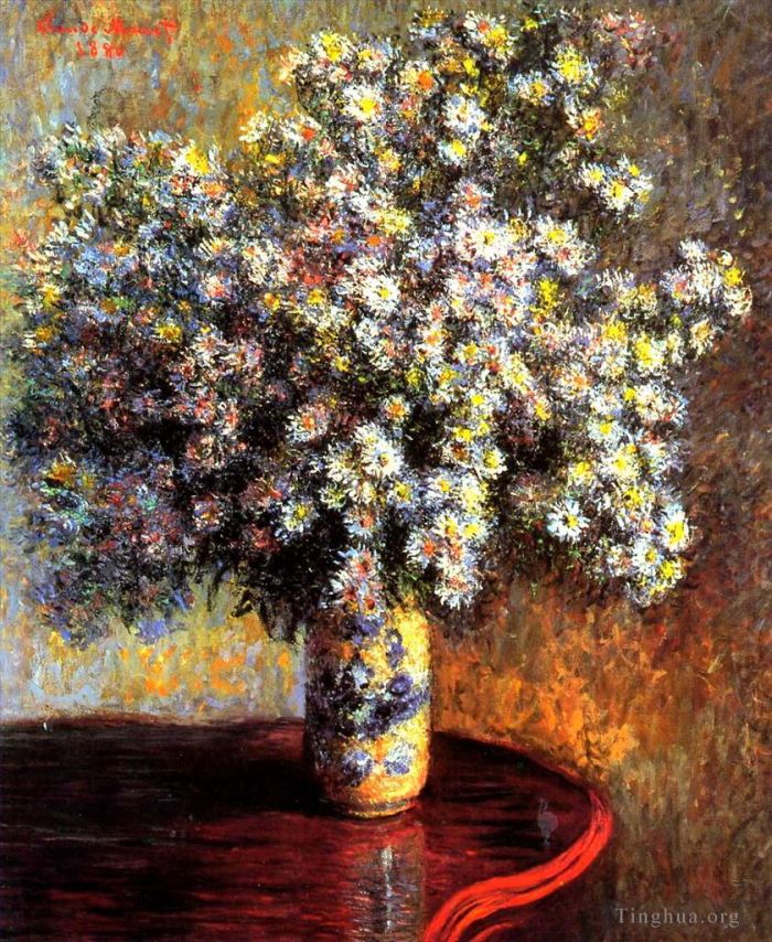 克劳德·莫奈 的油画作品 -  《紫苑花》