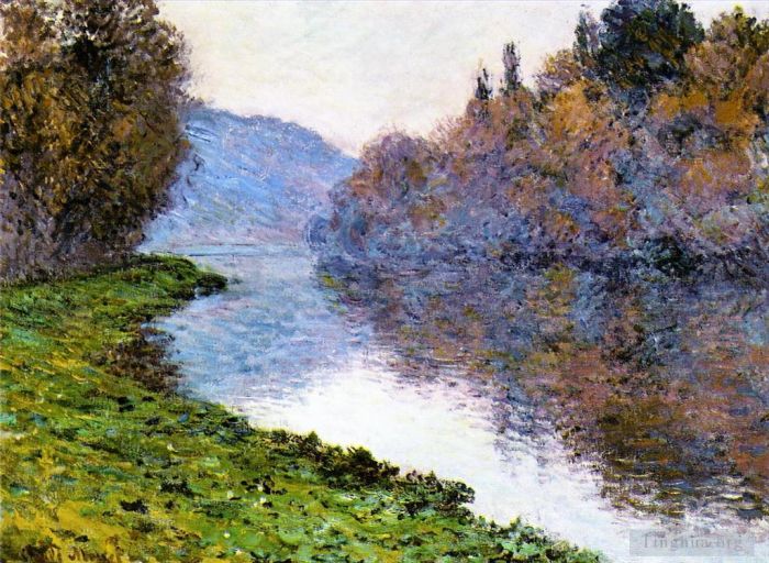 克劳德·莫奈 的油画作品 -  《Jenfosse,的塞纳河畔晴朗天气》
