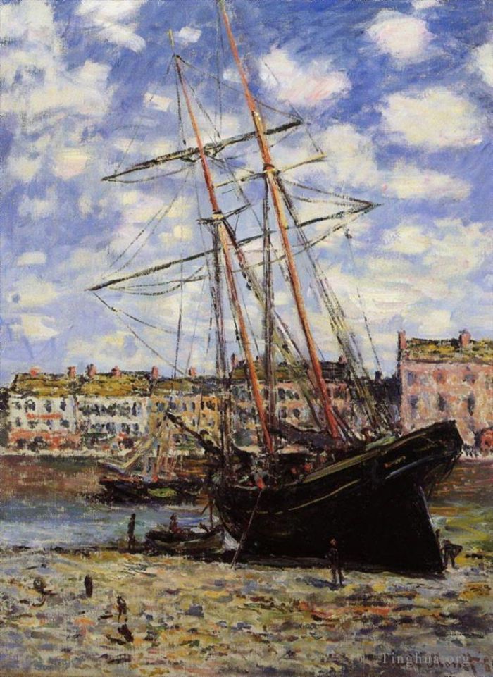 克劳德·莫奈 的油画作品 -  《费康退潮时的船》