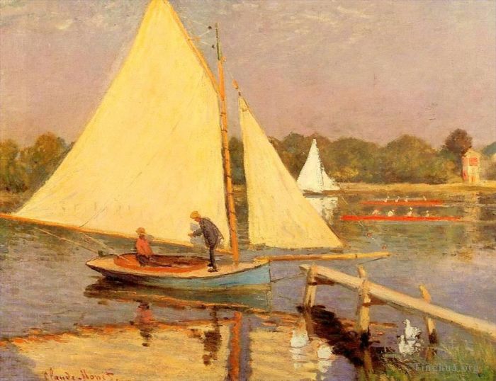 克劳德·莫奈 的油画作品 -  《阿让特伊的划船者》