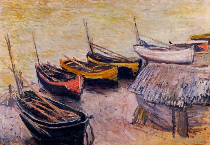 克劳德·莫奈 的油画作品 -  《沙滩上的小船》