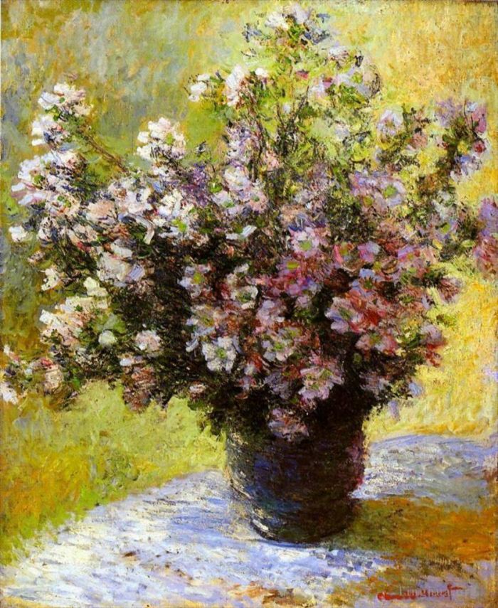 克劳德·莫奈 的油画作品 -  《一束锦葵》