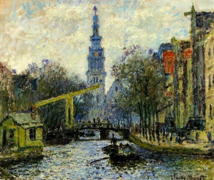 克劳德·莫奈 的油画作品 -  《阿姆斯特丹的运河》