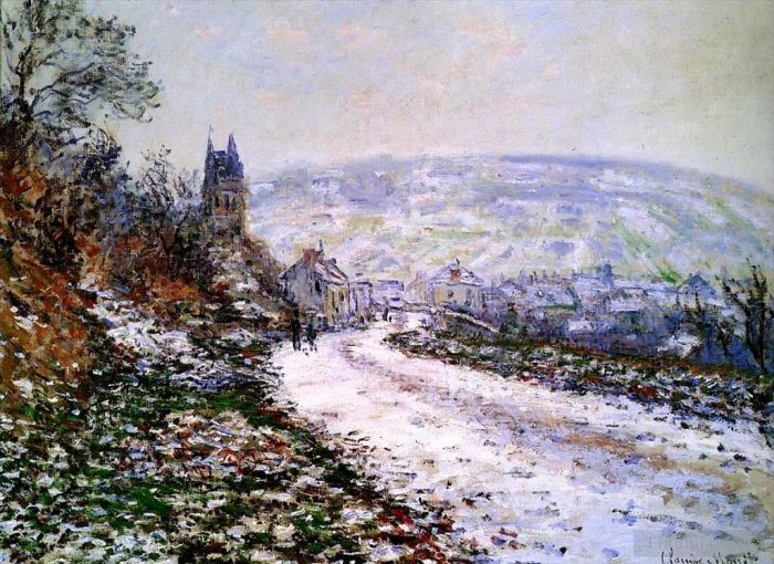 克劳德·莫奈 的油画作品 -  《冬天进入维特伊村》