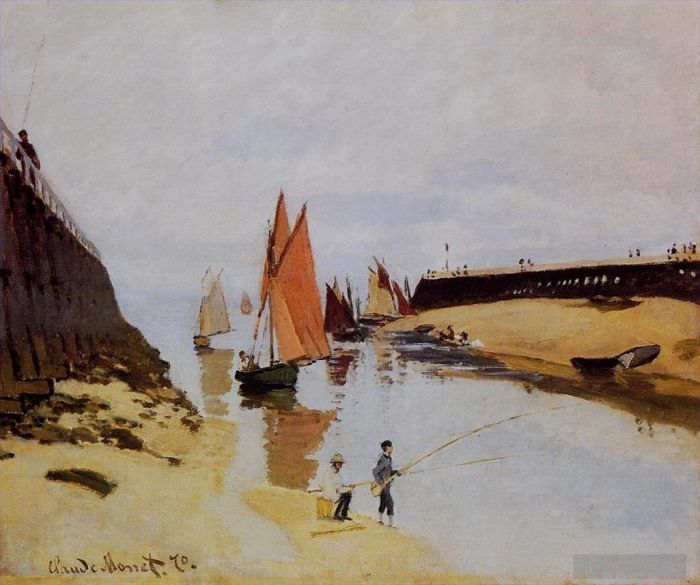 克劳德·莫奈 的油画作品 -  《特鲁维尔港入口》