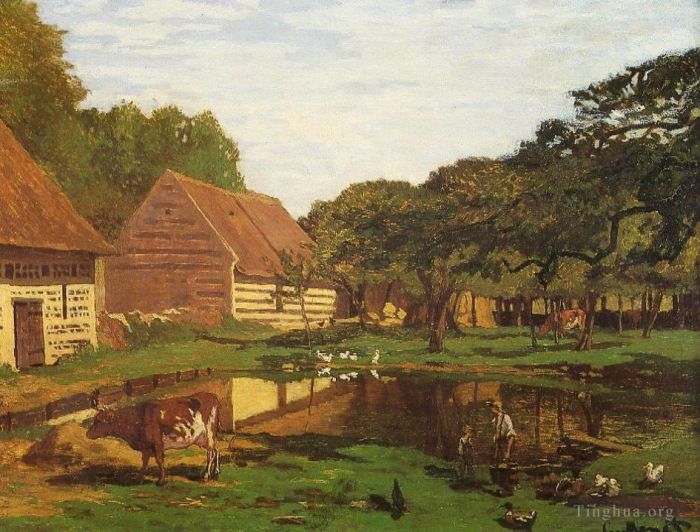 克劳德·莫奈 的油画作品 -  《诺曼底的农家院》