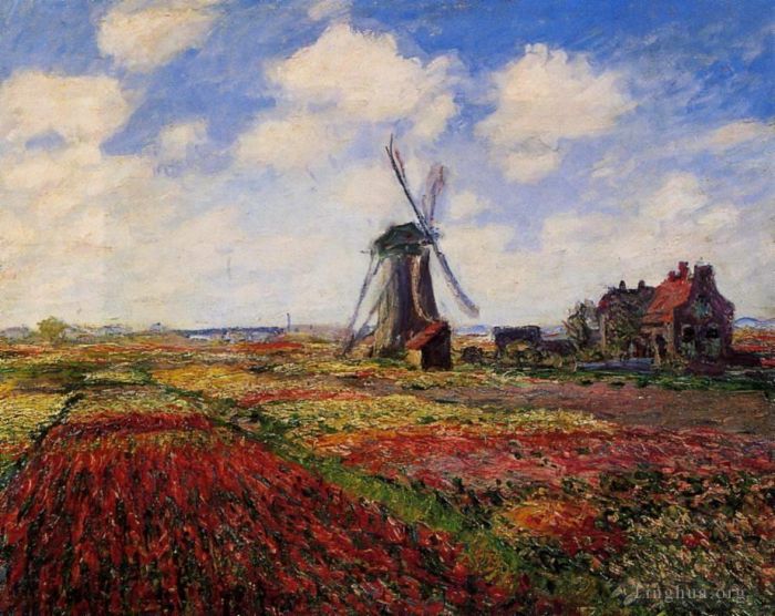 克劳德·莫奈 的油画作品 -  《荷兰郁金香花田》