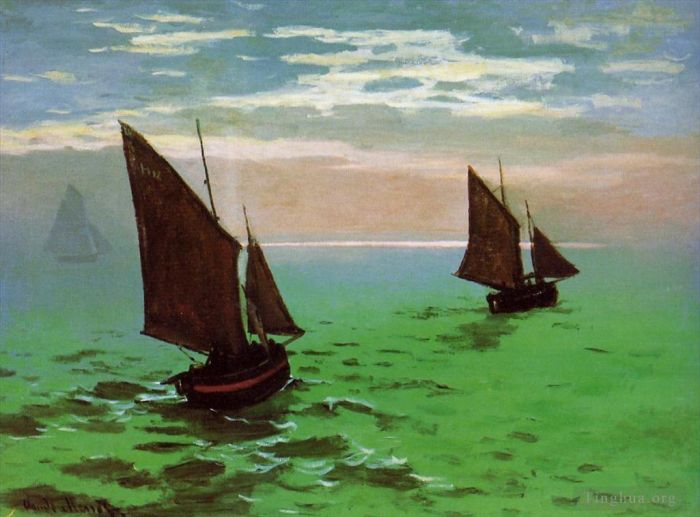克劳德·莫奈 的油画作品 -  《海上渔船》