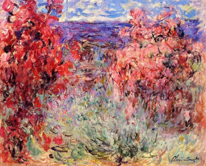 克劳德·莫奈 的油画作品 -  《大约海岸附近开花的树木》