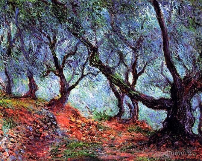 克劳德·莫奈 的油画作品 -  《博尔迪盖拉的橄榄树林》