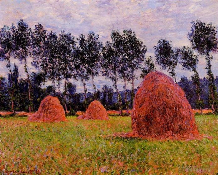 克劳德·莫奈 的油画作品 -  《干草堆阴天》