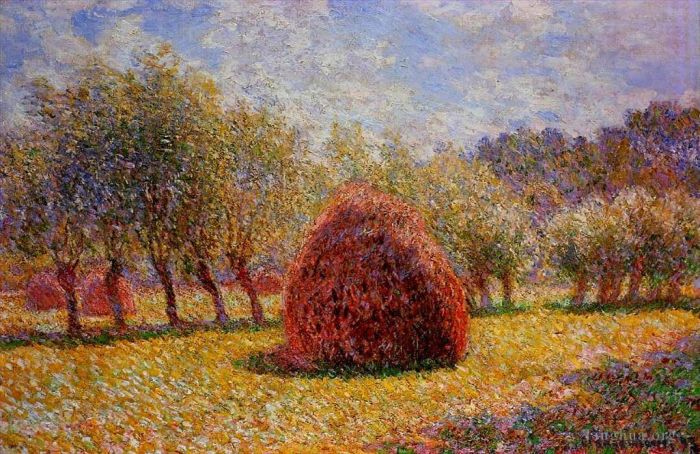 克劳德·莫奈 的油画作品 -  《吉维尼的干草垛,1895》