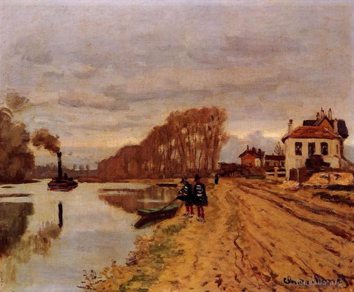 克劳德·莫奈 的油画作品 -  《步兵卫队沿河徘徊》