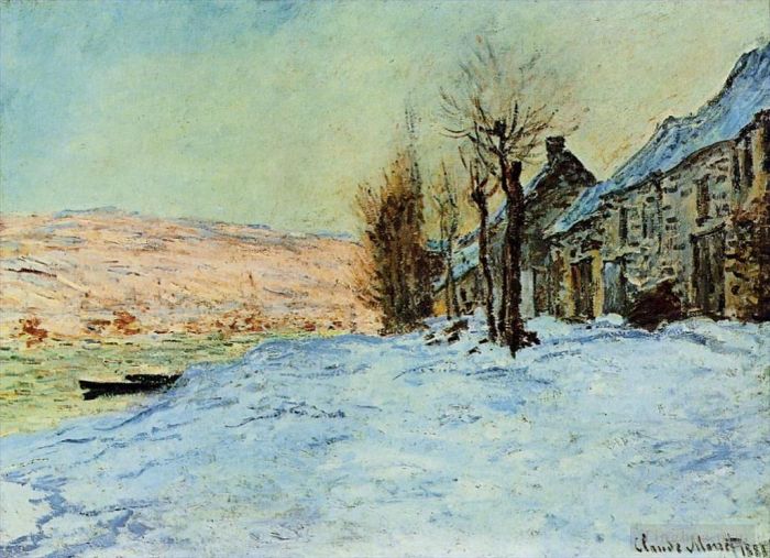 克劳德·莫奈 的油画作品 -  《拉瓦库尔,阳光和雪》