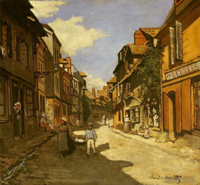 克劳德·莫奈 的油画作品 -  《翁弗勒尔,II,的拉巴沃尔街,(Le,Rue,de,La,Bavolle)》