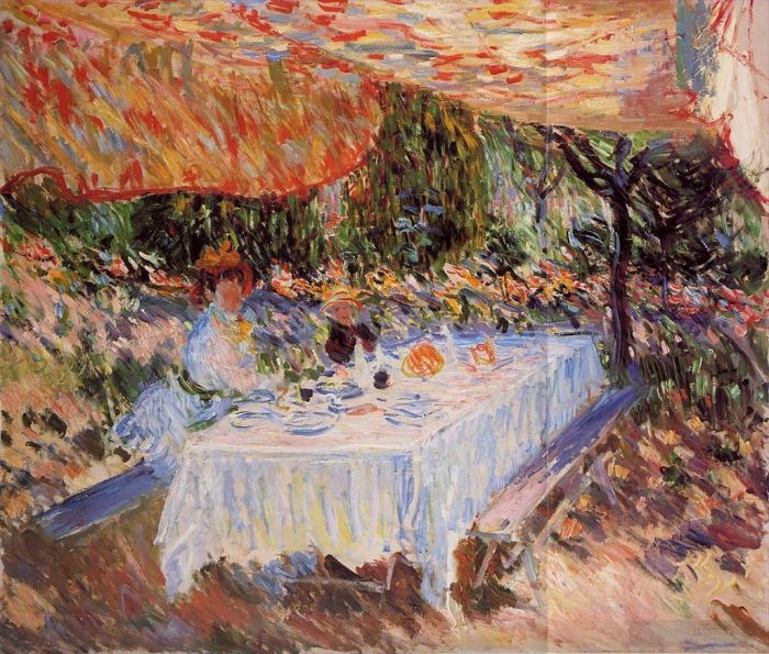 克劳德·莫奈 的油画作品 -  《树冠下的午餐》