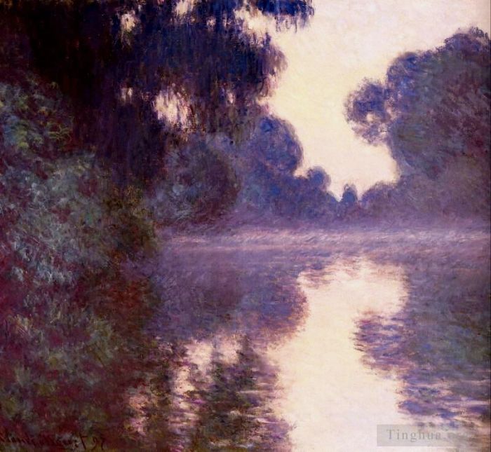 克劳德·莫奈 的油画作品 -  《塞纳河蓝色的薄雾早晨》