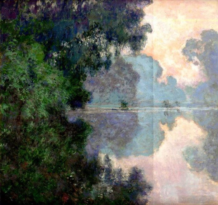 克劳德·莫奈 的油画作品 -  《吉维尼附近塞纳河的早晨》
