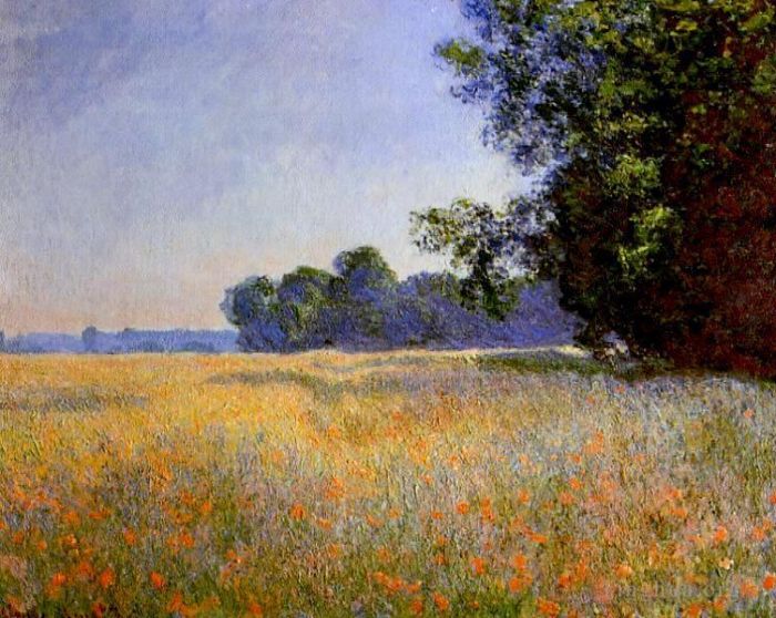 克劳德·莫奈 的油画作品 -  《燕麦和罂粟田》