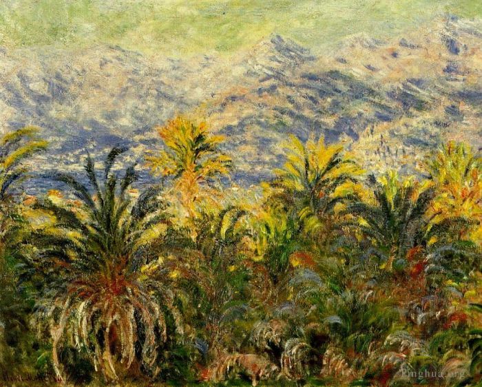 克劳德·莫奈 的油画作品 -  《博尔迪盖拉的棕榈树》