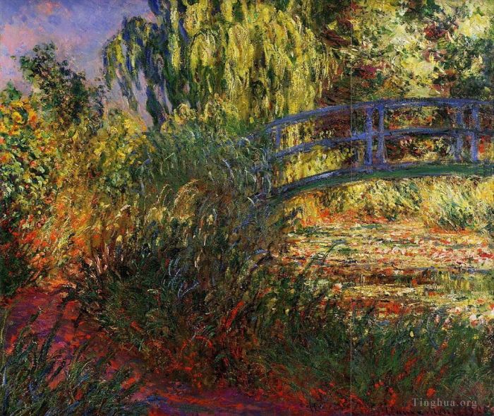 克劳德·莫奈 的油画作品 -  《沿着睡莲池的小路》