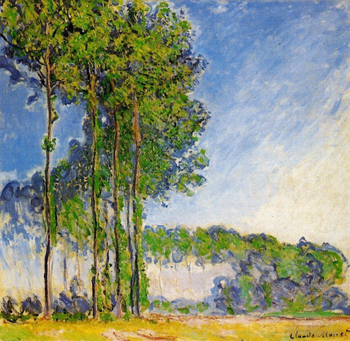 克劳德·莫奈 的油画作品 -  《从沼泽看白杨树》