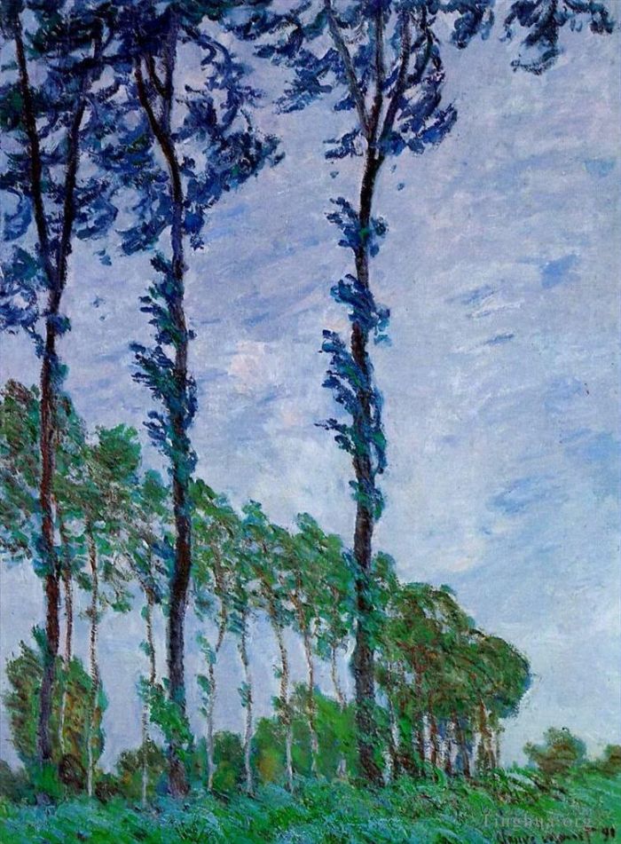 克劳德·莫奈 的油画作品 -  《杨树风效》