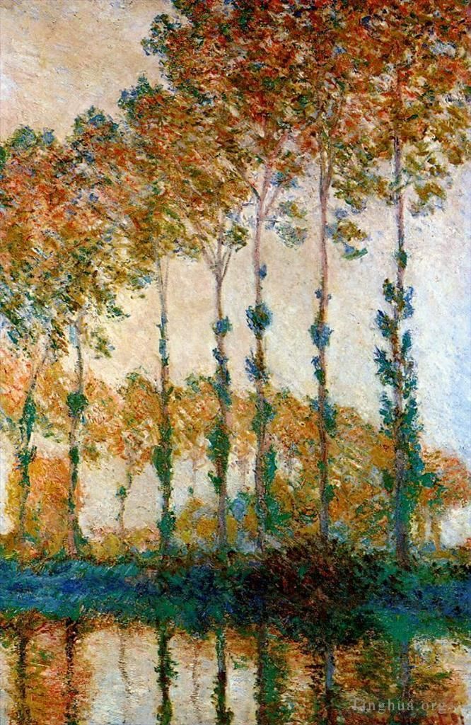 克劳德·莫奈 的油画作品 -  《秋天埃普特河畔的白杨树》
