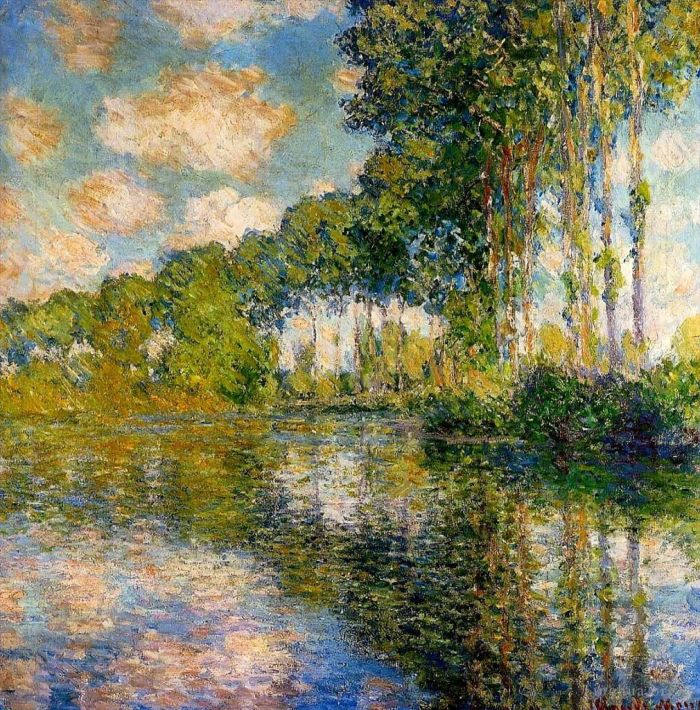 克劳德·莫奈 的油画作品 -  《埃普特河畔的白杨树》