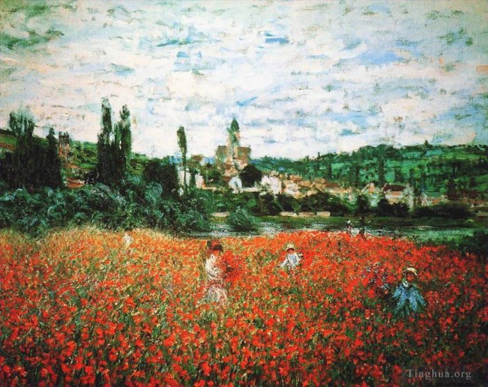 克劳德·莫奈 的油画作品 -  《维特伊附近的罂粟田》