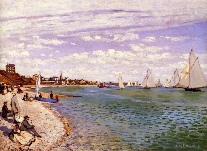 克劳德·莫奈 的油画作品 -  《SainteAdresse,帆船赛》