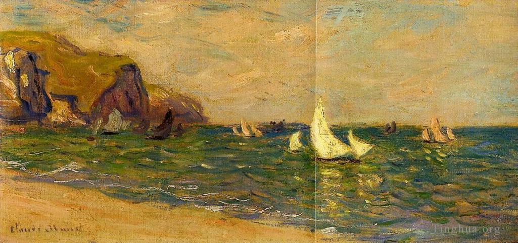 克劳德·莫奈作品《普维尔海的帆船》