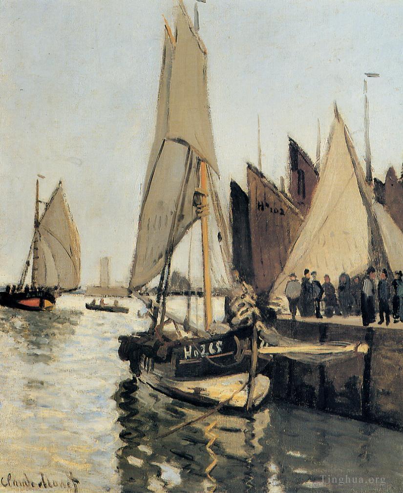 克劳德·莫奈作品《翁弗勒尔的帆船》