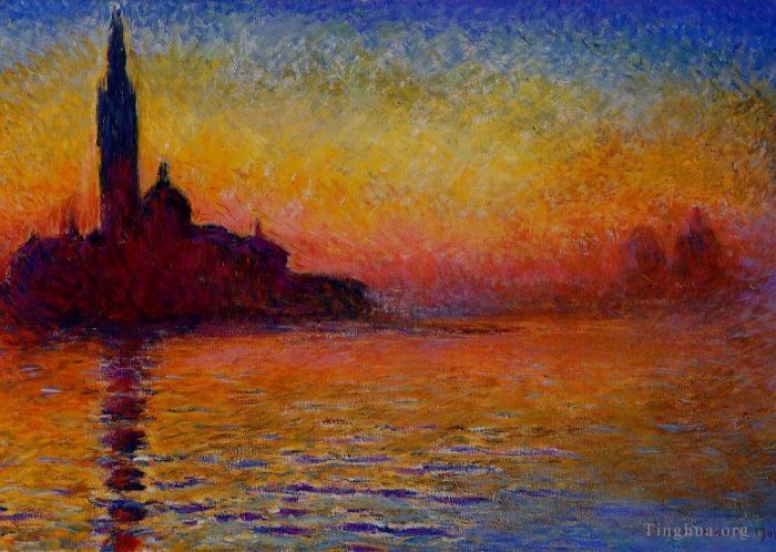 克劳德·莫奈 的油画作品 -  《黄昏的圣乔治马焦雷》