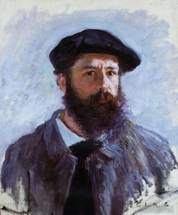 克劳德·莫奈 的油画作品 -  《戴贝雷帽的自画像》