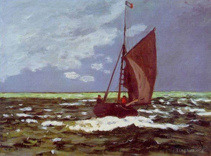 克劳德·莫奈 的油画作品 -  《风雨如磐的海景》