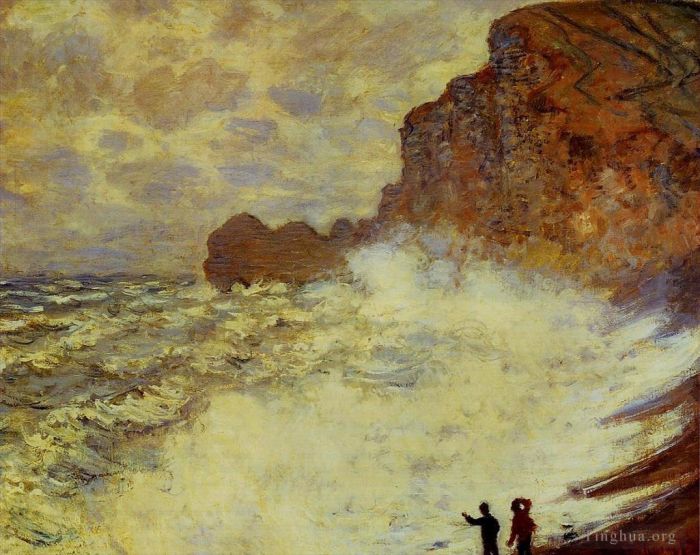 克劳德·莫奈 的油画作品 -  《埃特尔塔的暴风雨天气》
