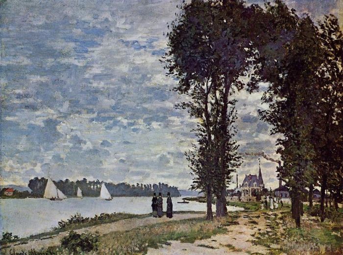 克劳德·莫奈 的油画作品 -  《阿让特伊的塞纳河畔》