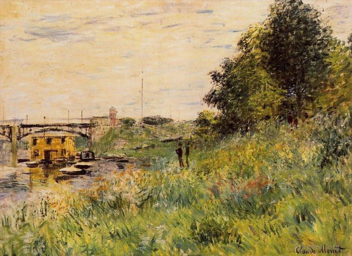 克劳德·莫奈 的油画作品 -  《阿让特伊桥塞纳河畔》