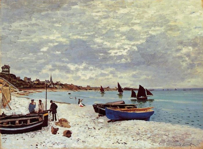 克劳德·莫奈 的油画作品 -  《圣阿德雷斯海滩》