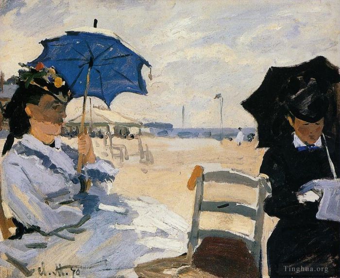 克劳德·莫奈 的油画作品 -  《特鲁维尔海滩》