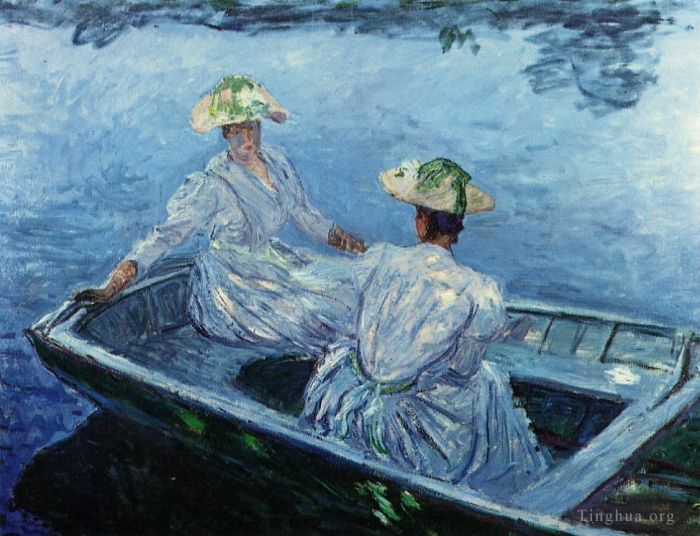 克劳德·莫奈 的油画作品 -  《蓝排船》