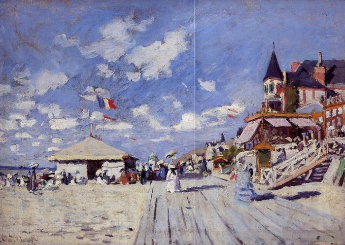 克劳德·莫奈 的油画作品 -  《特鲁维尔海滩木板路》