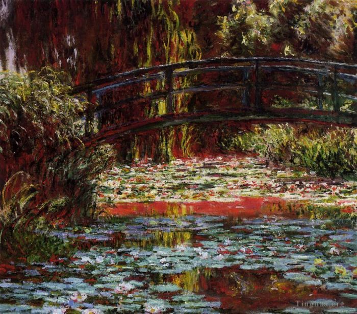 克劳德·莫奈 的油画作品 -  《桥上方的荷塘》