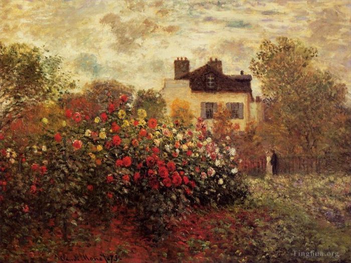 克劳德·莫奈 的油画作品 -  《阿让特伊花园又名大丽花》